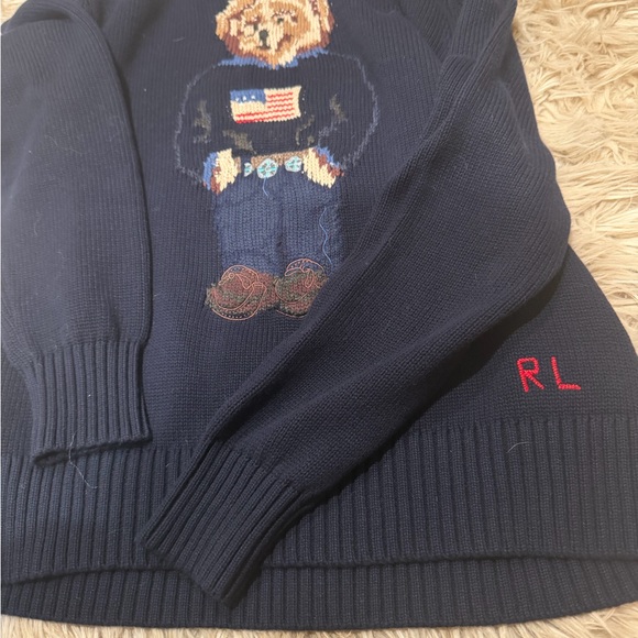 Polo Ralph Lauren Navy Sweater with Bear Design - Picture 3 of 9